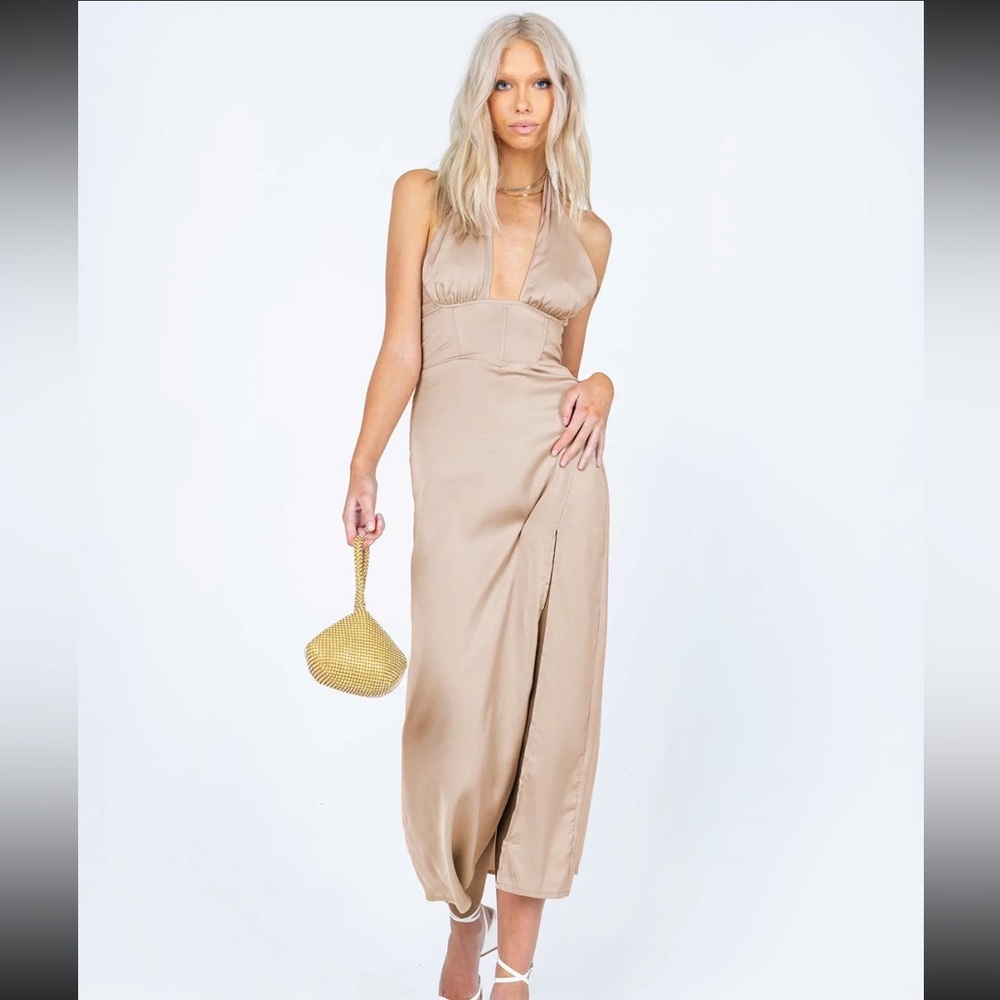 Lovie Midi Dress Beige